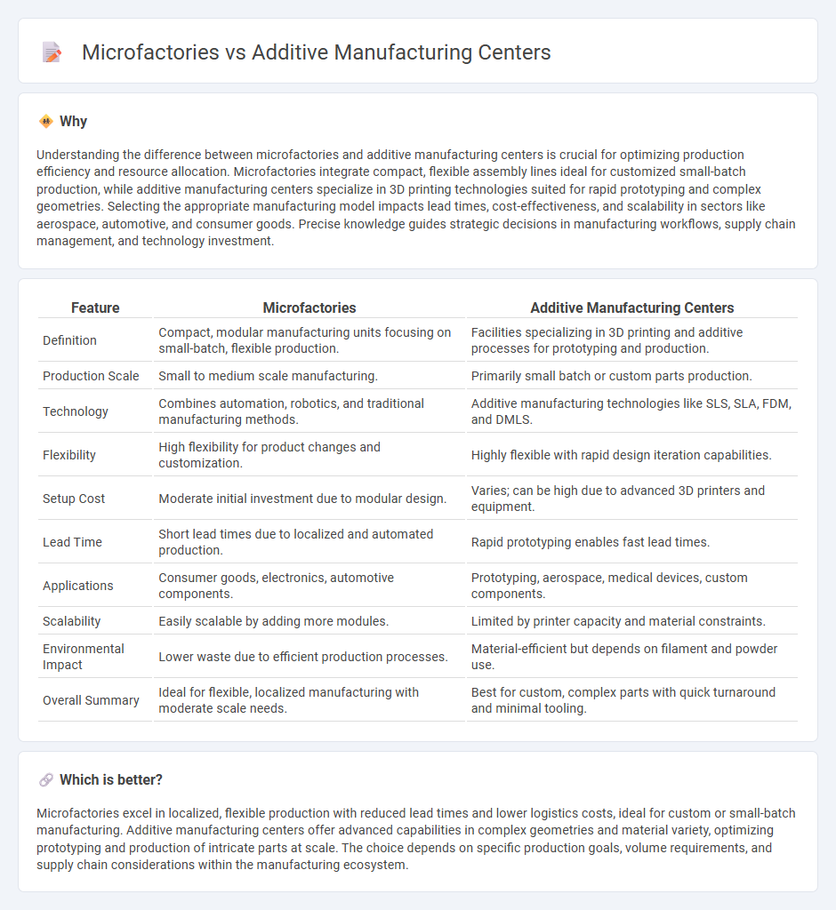 Microfactories vs Additive Manufacturing Centers in Manufacturing