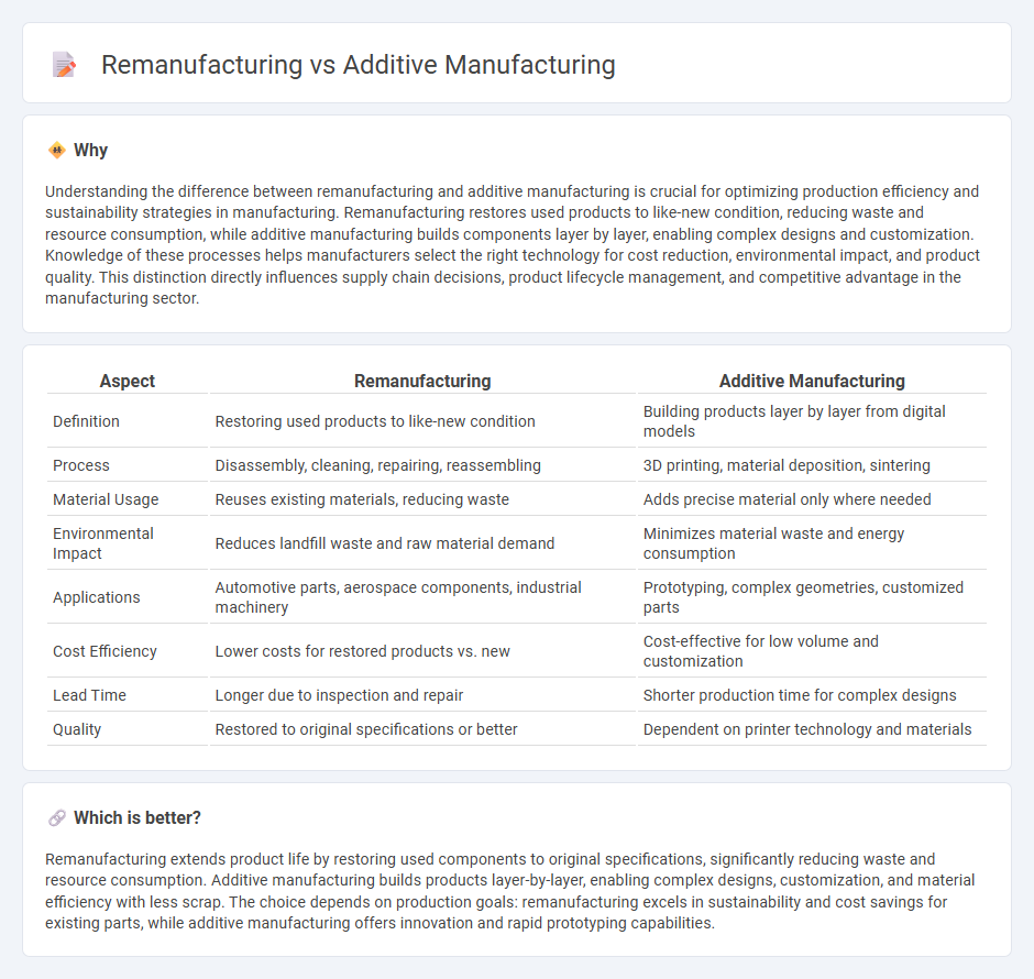 Remanufacturing vs Additive Manufacturing in Manufacturing