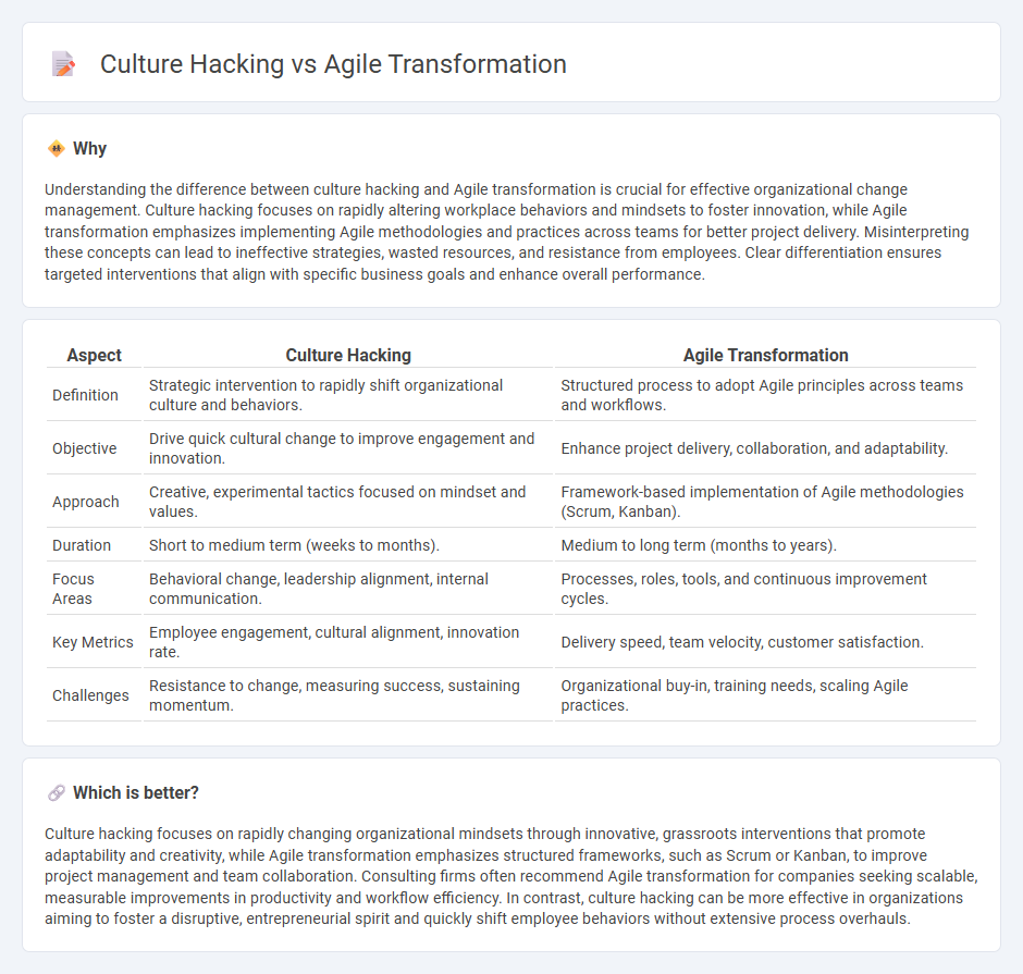Culture Hacking vs Agile Transformation in Consulting