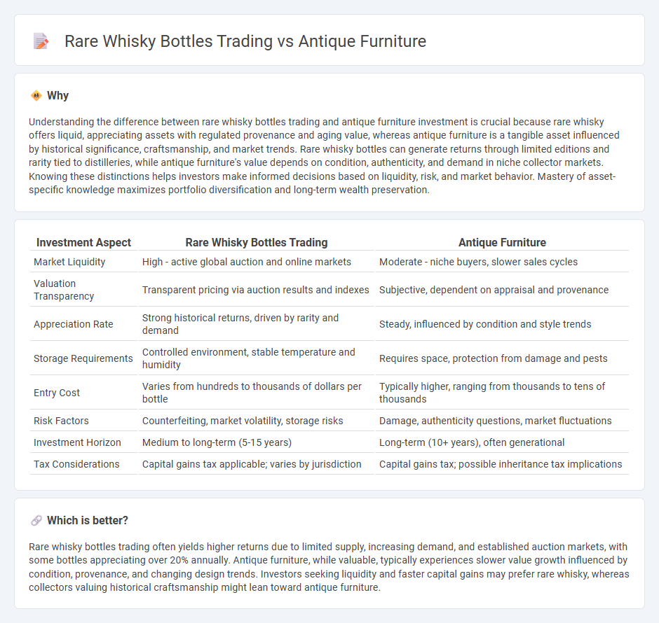 Rare Whisky Bottles Trading vs Antique Furniture in Investment