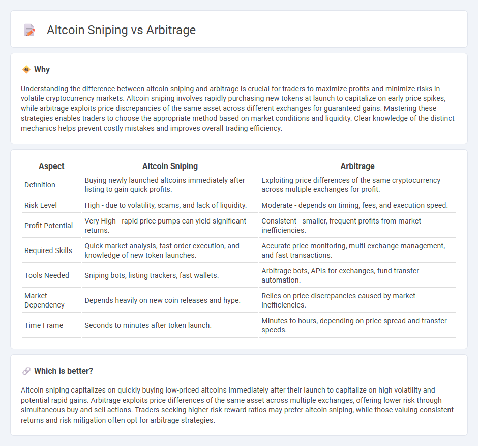 Altcoin Sniping vs Arbitrage in Trading