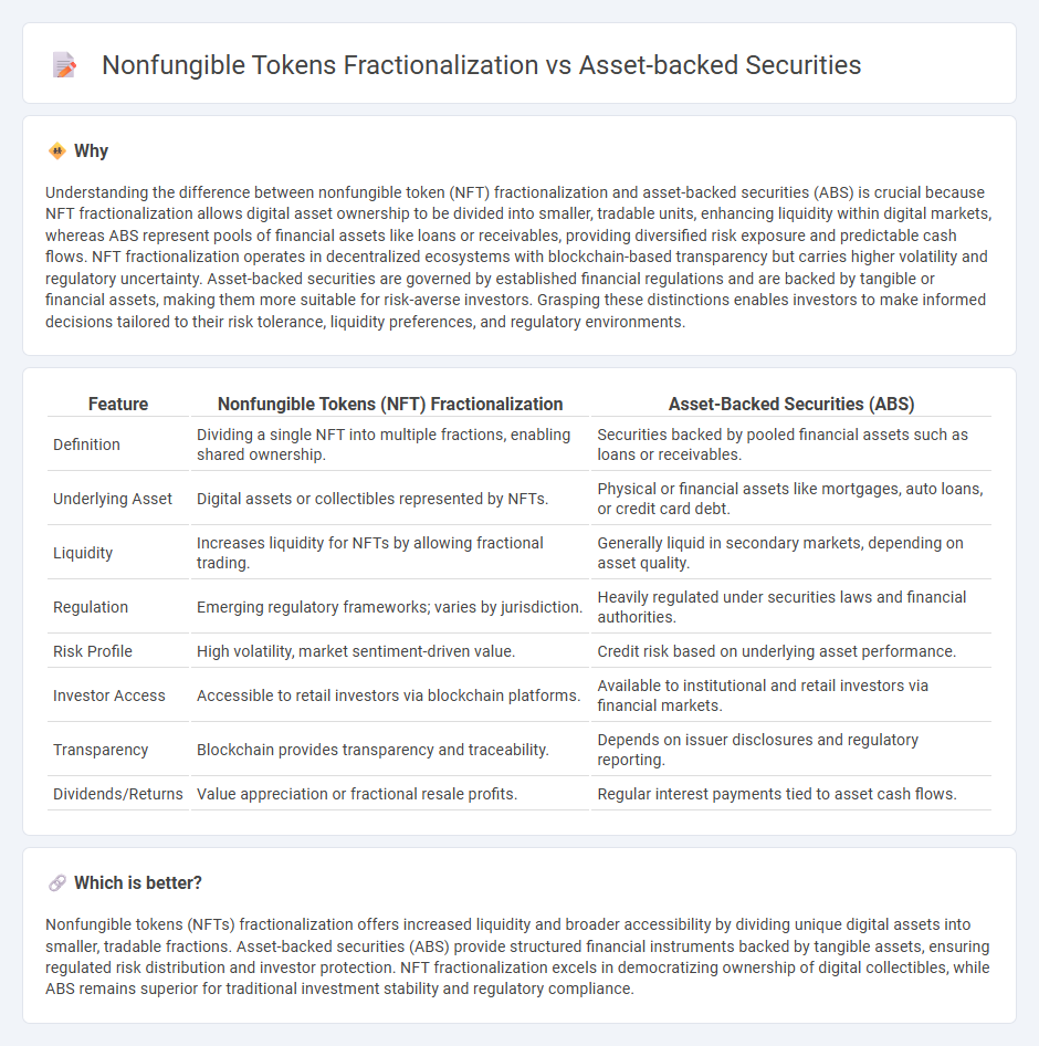 Nonfungible Tokens Fractionalization vs Asset-Backed Securities in Finance