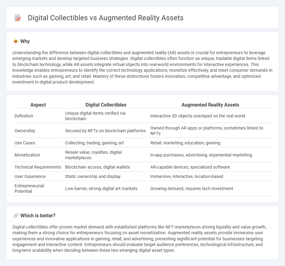 Digital Collectibles vs Augmented Reality Assets in Entrepreneurship