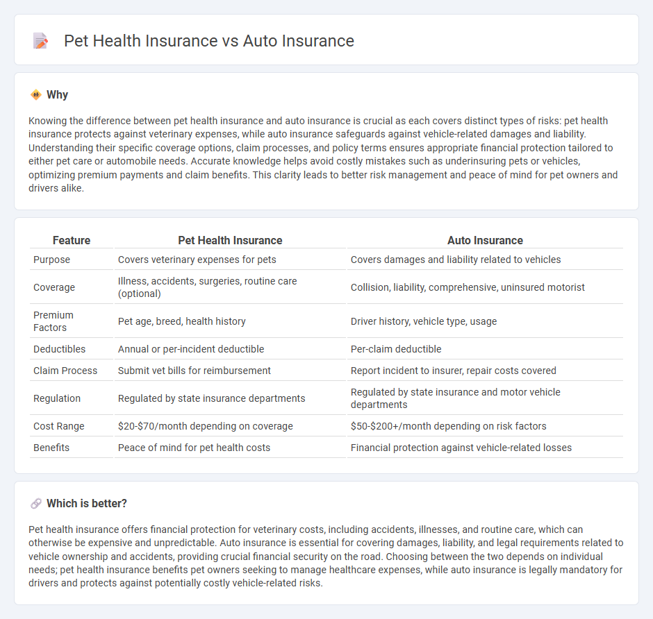 Pet Health Insurance vs Auto Insurance in Insurance