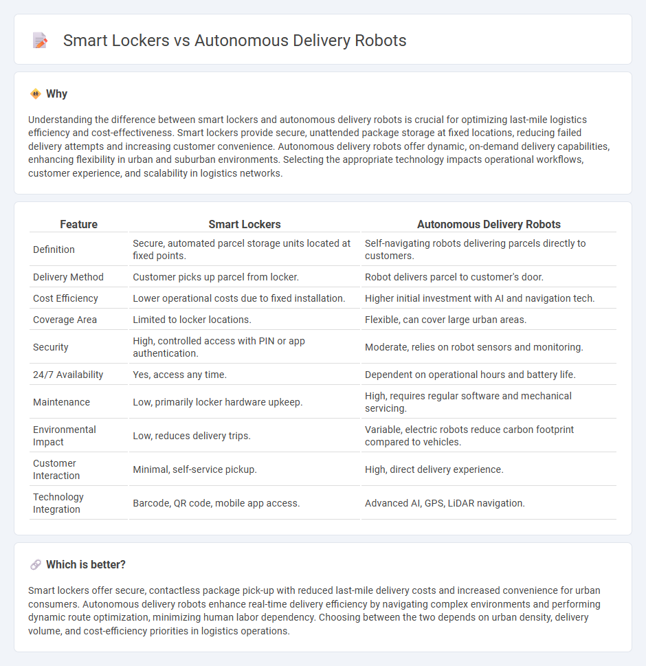 Smart Lockers vs Autonomous Delivery Robots in Logistics