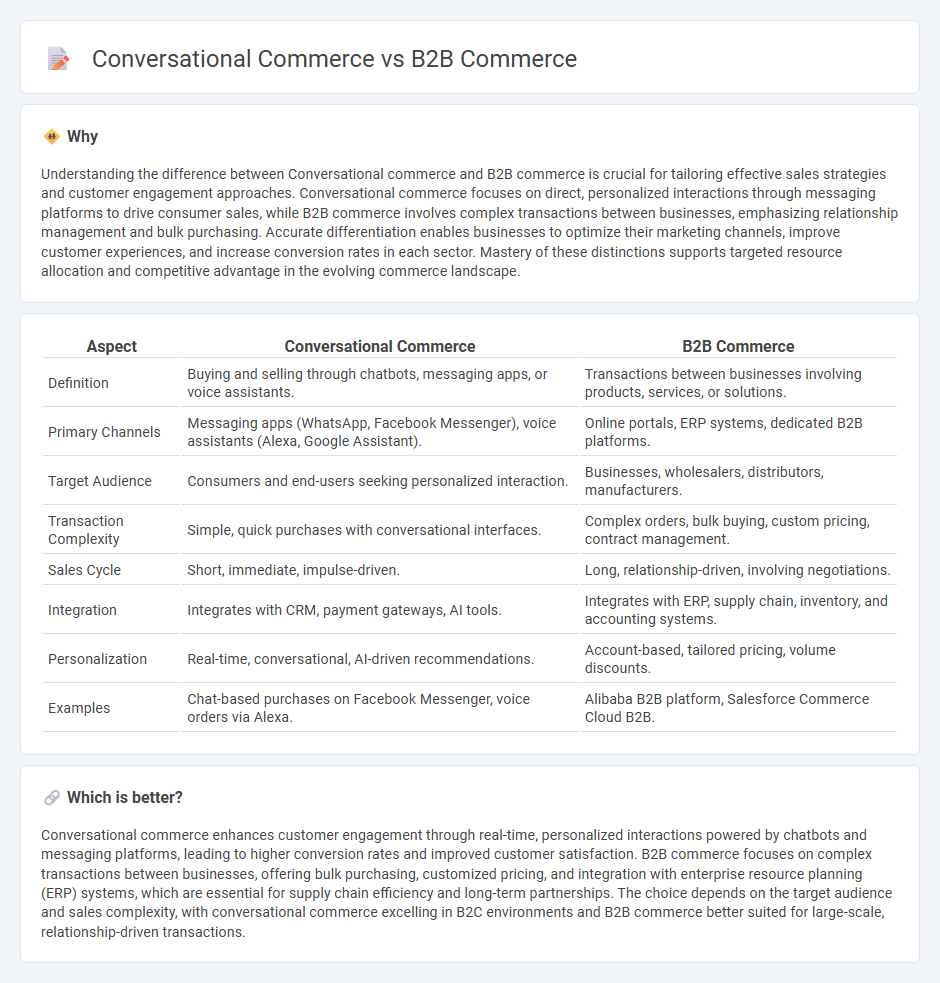 Conversational Commerce vs B2B Commerce in Commerce