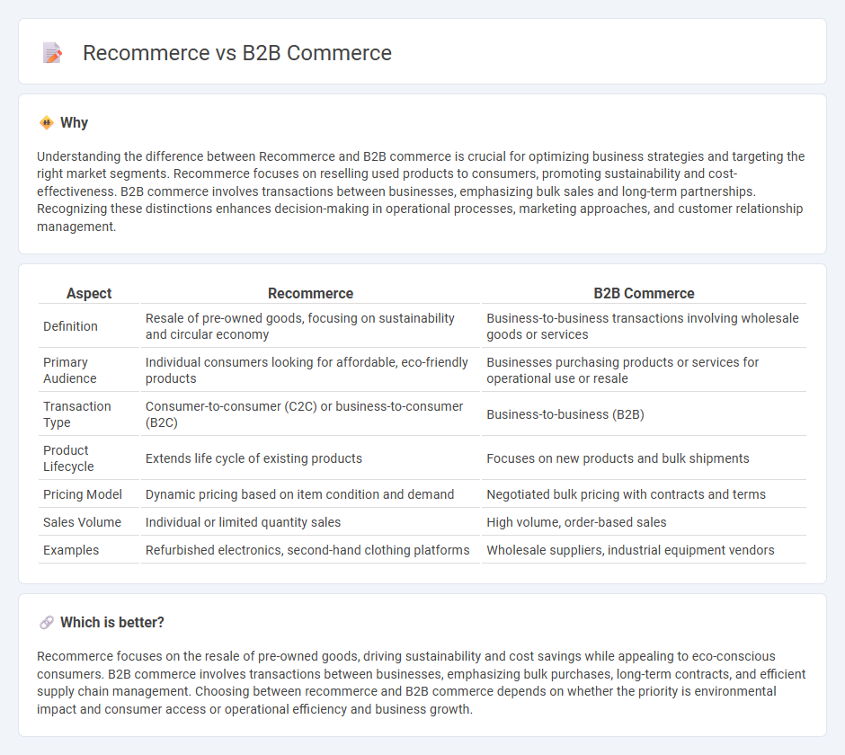 Recommerce vs B2B Commerce in Commerce