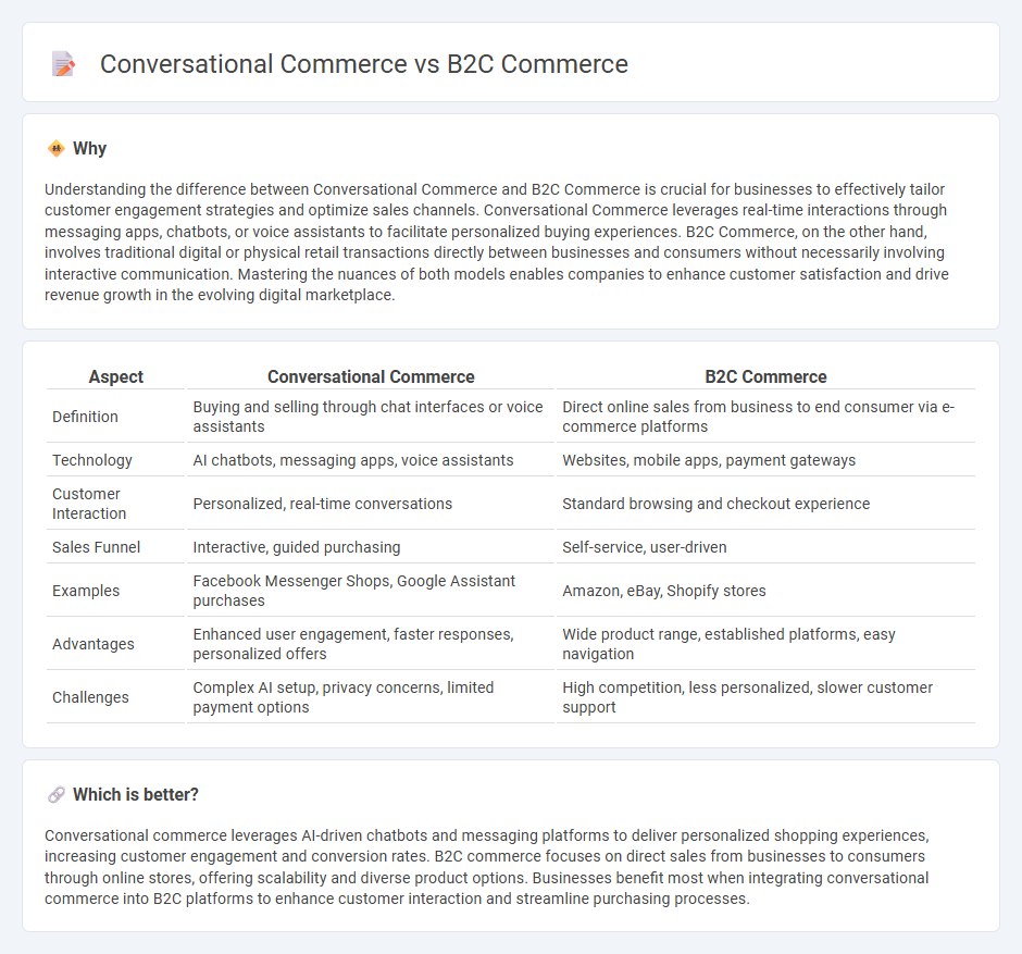 Conversational Commerce vs B2C Commerce in Commerce
