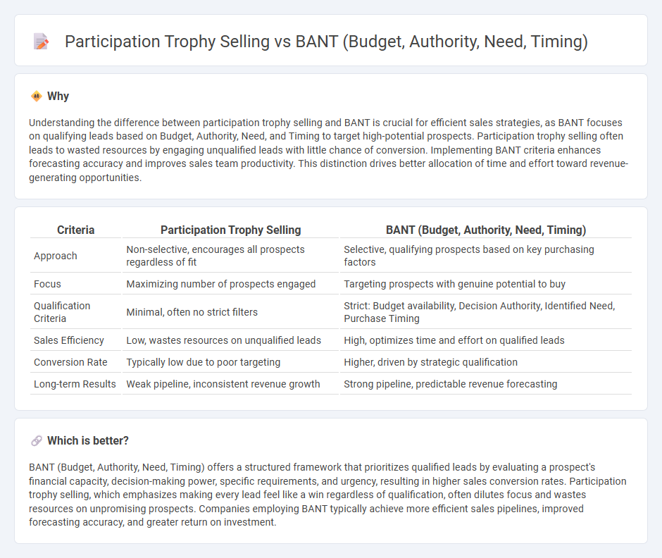 Participation Trophy Selling vs Bant (Budget, Authority, Need, Timing) in Sales