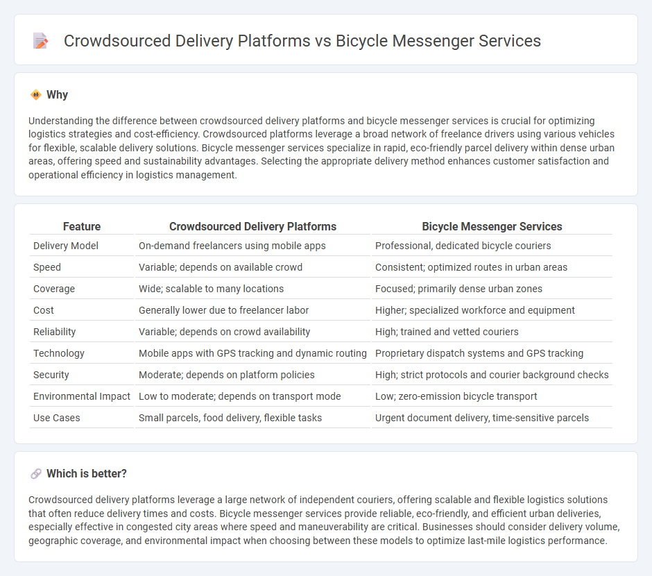 Crowdsourced Delivery Platforms vs Bicycle Messenger Services in Logistics