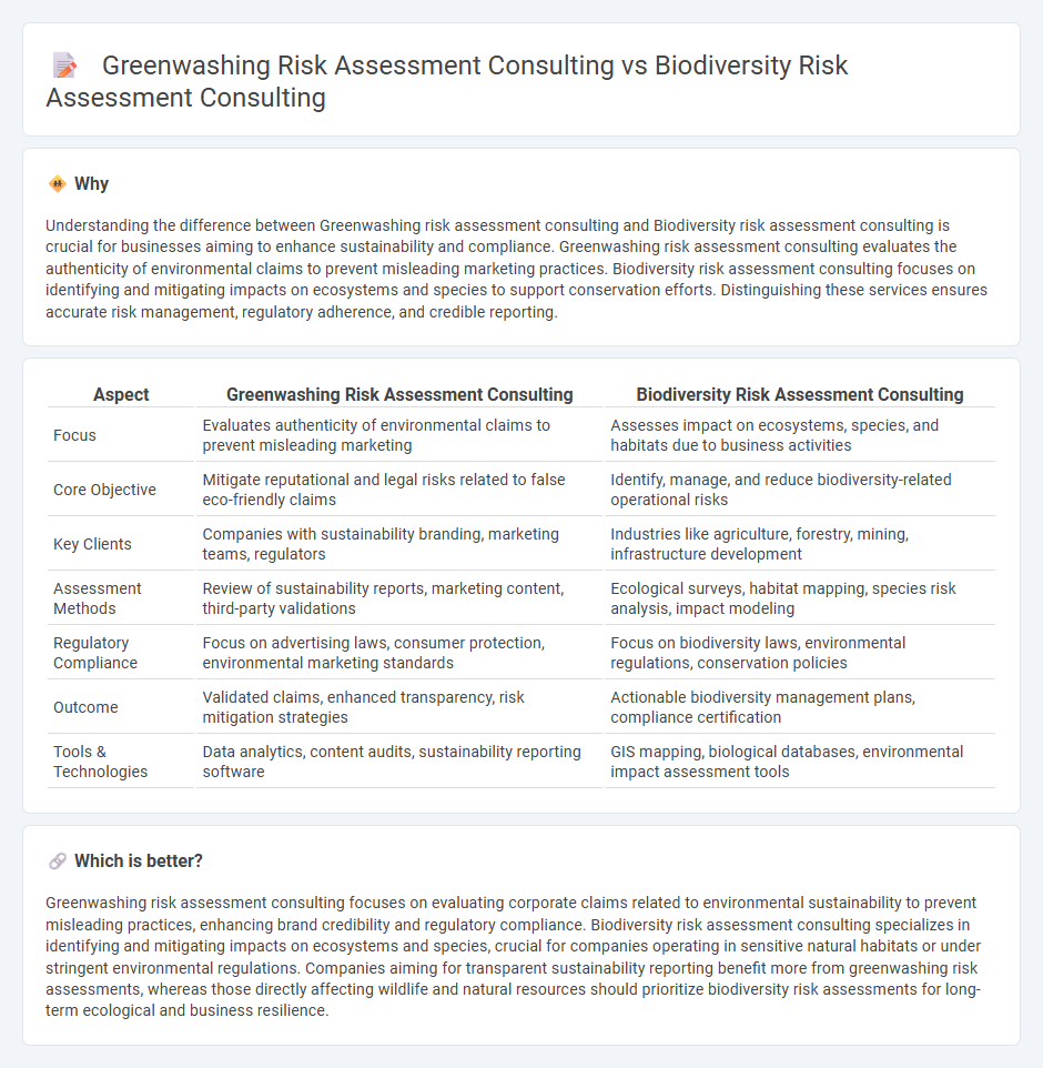 Greenwashing Risk Assessment Consulting vs Biodiversity Risk Assessment Consulting in Consulting