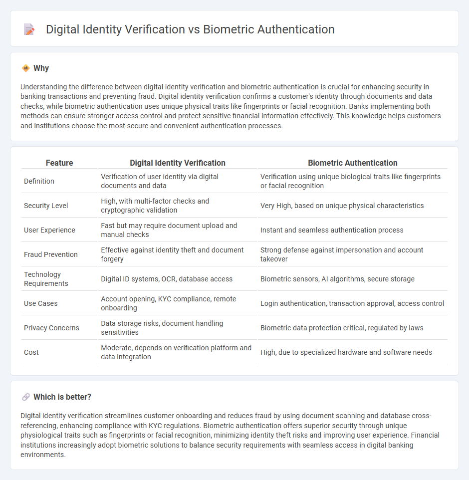 Digital Identity Verification vs Biometric Authentication in Banking