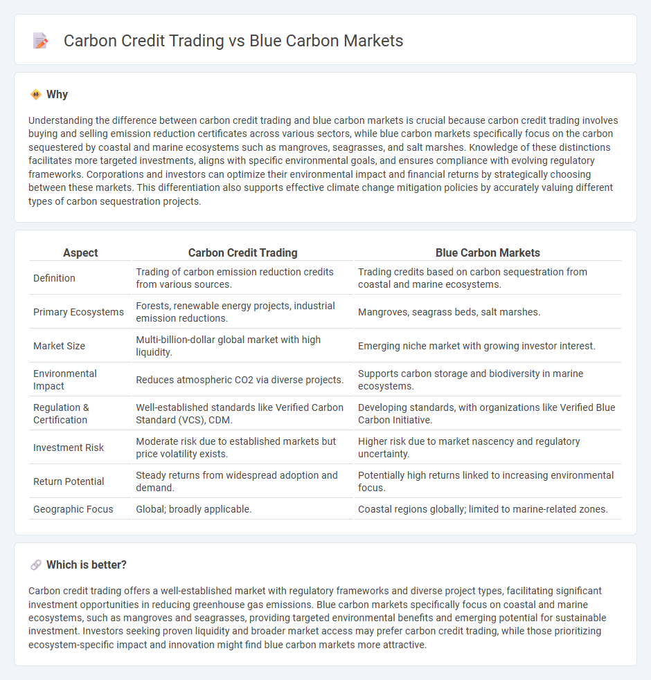 Carbon Credit Trading vs Blue Carbon Markets in Investment