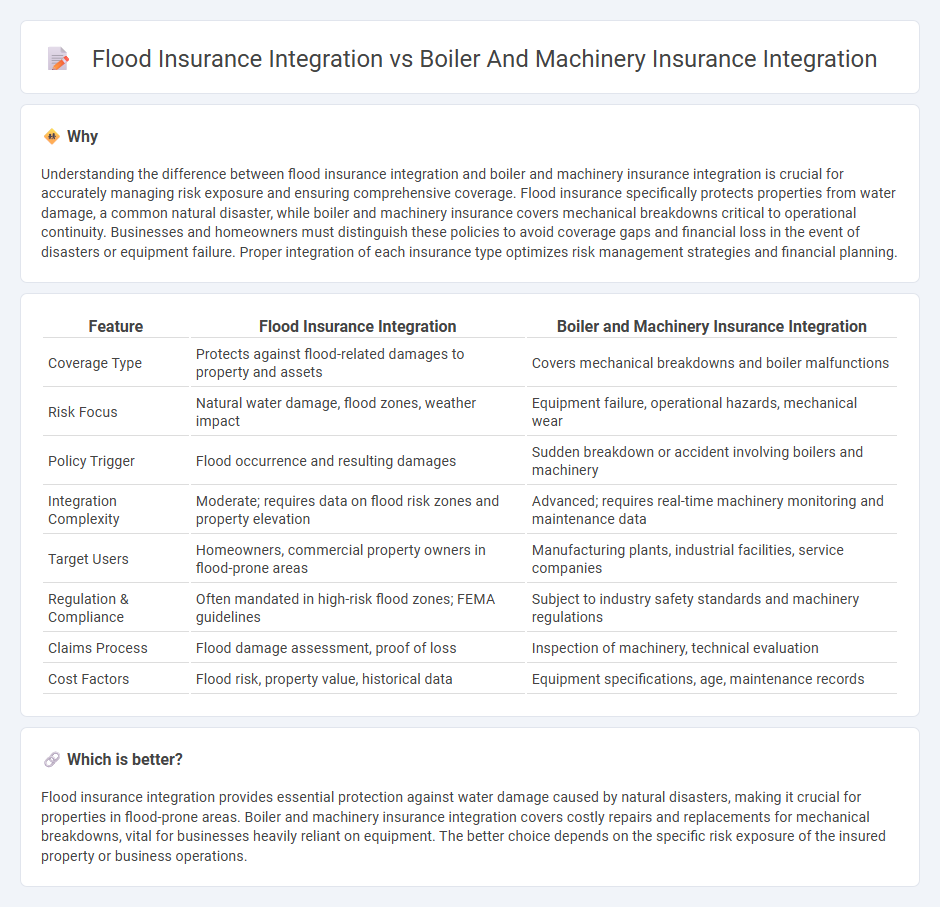 Flood Insurance Integration vs Boiler And Machinery Insurance Integration in Insurance