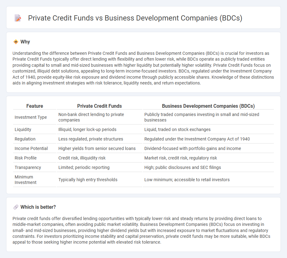Private Credit Funds vs Business Development Companies (Bdcs) in Investment