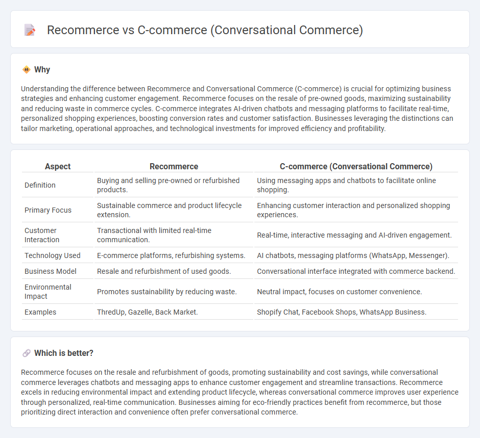 Recommerce vs C-Commerce (Conversational Commerce) in Commerce