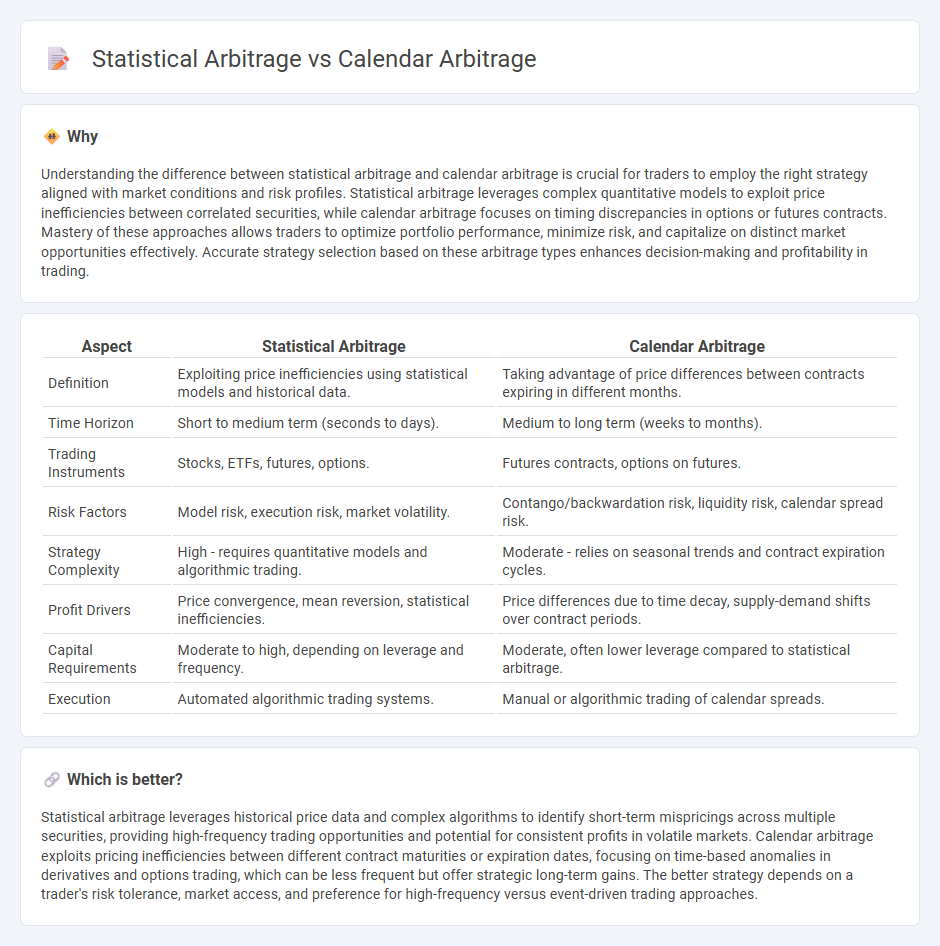 Statistical Arbitrage vs Calendar Arbitrage in Trading