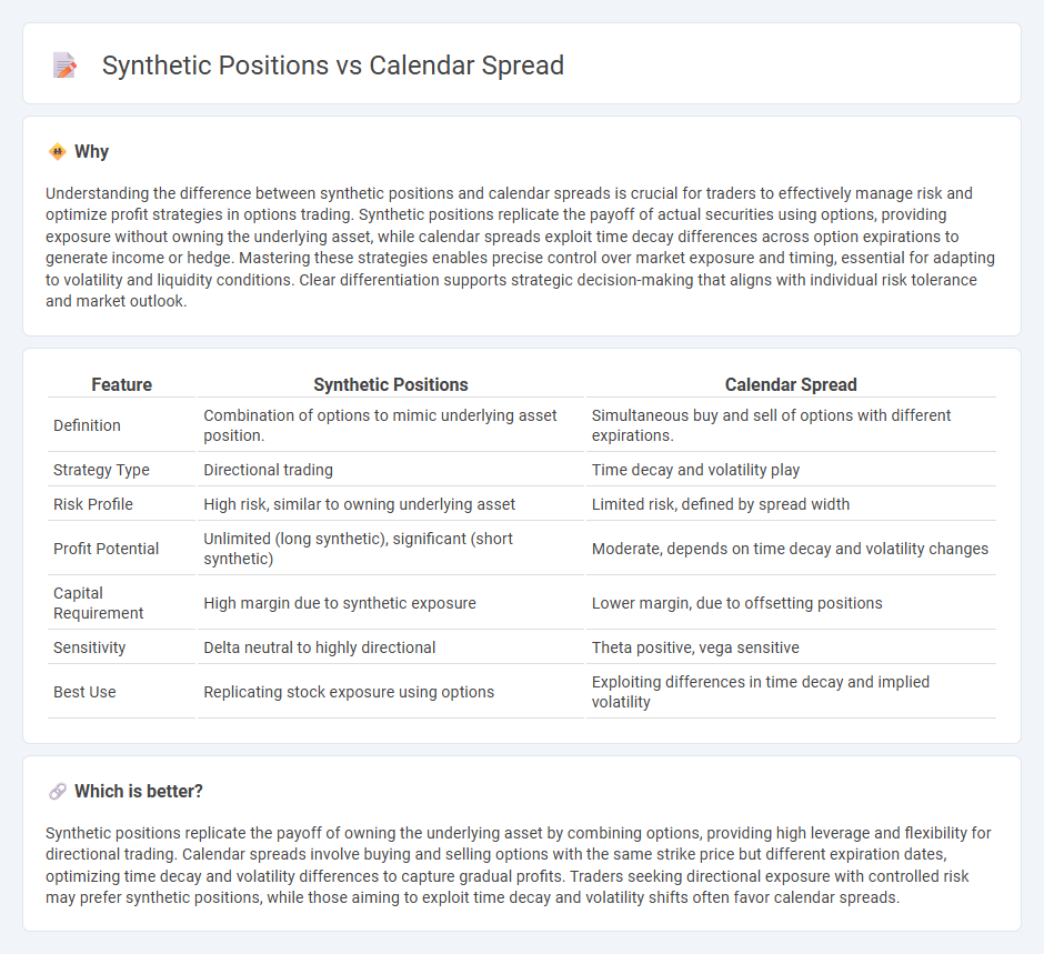 Synthetic Positions vs Calendar Spread in Trading