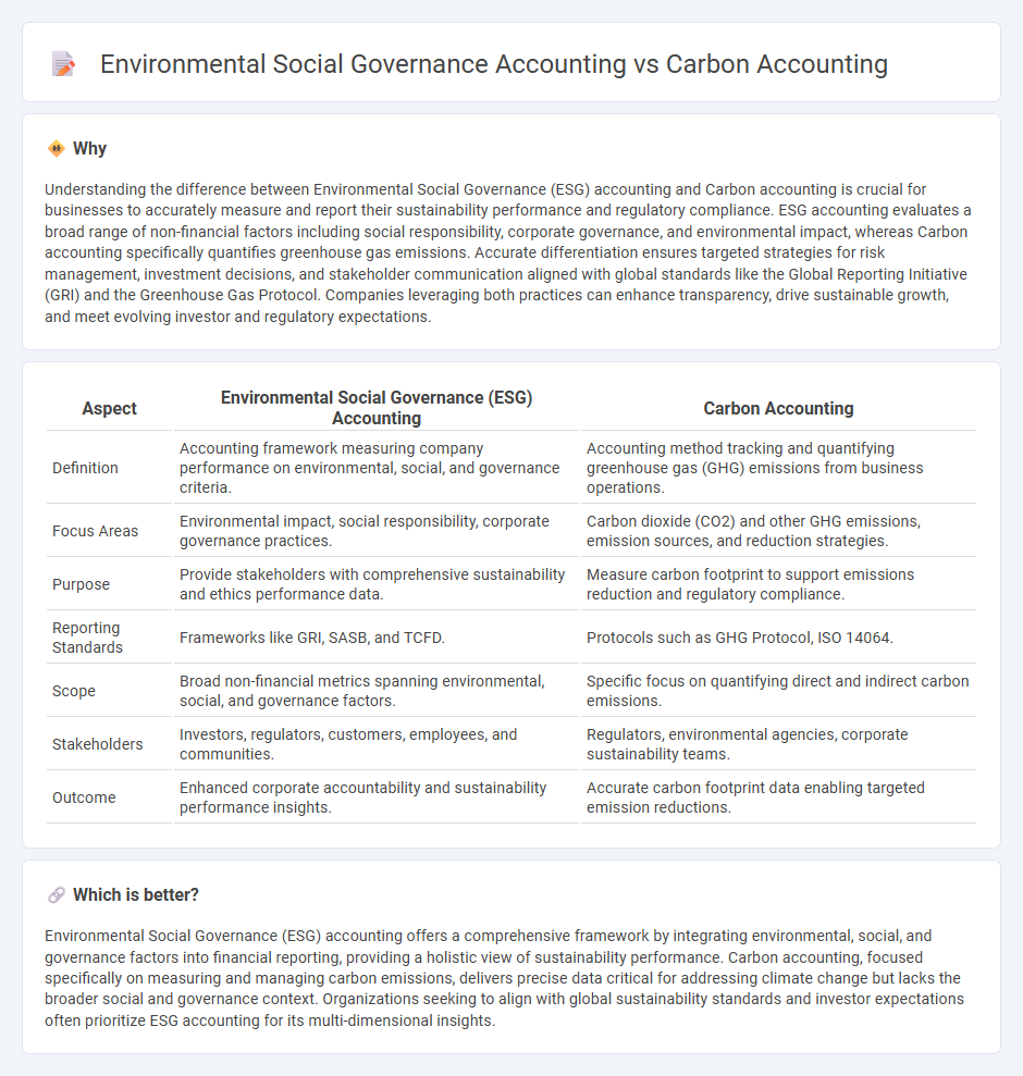 Environmental Social Governance Accounting vs Carbon Accounting in Accounting