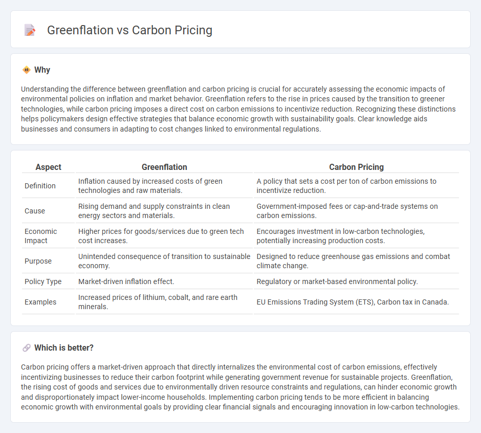 Greenflation vs Carbon Pricing in Economy