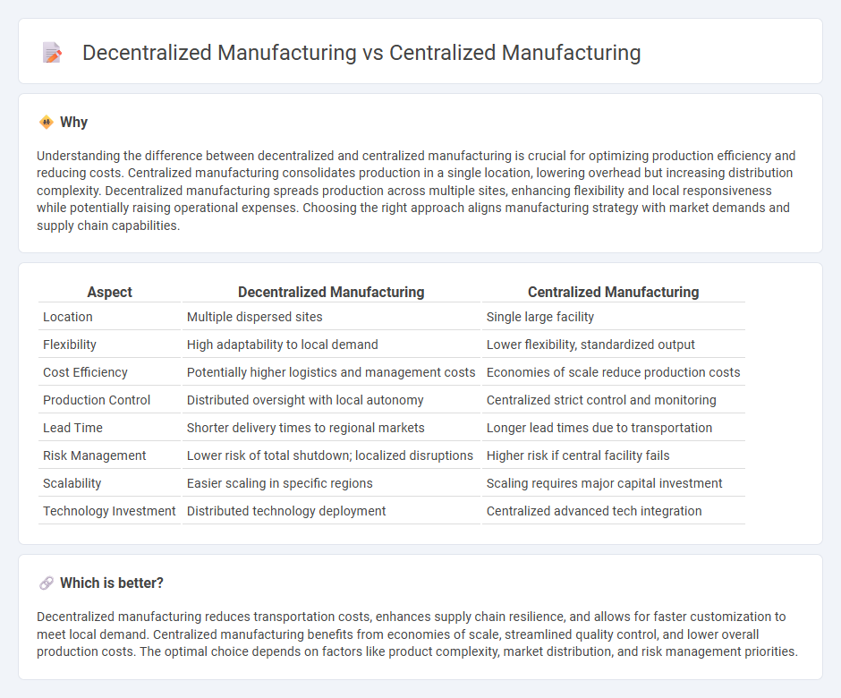 Decentralized Manufacturing vs Centralized Manufacturing in Manufacturing