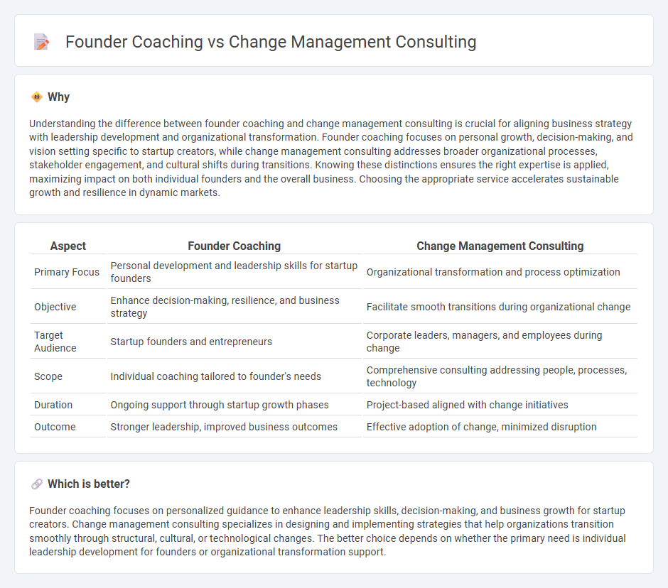Founder Coaching vs Change Management Consulting in Consulting