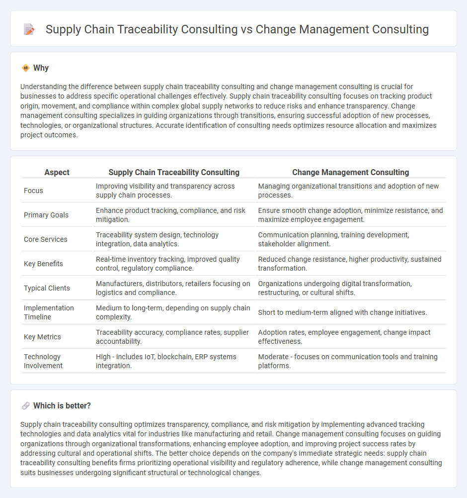 Supply Chain Traceability Consulting vs Change Management Consulting in Consulting