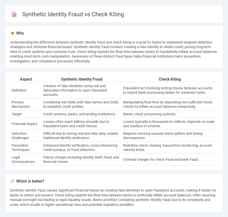 Synthetic Identity Fraud vs Check Kiting in Banking