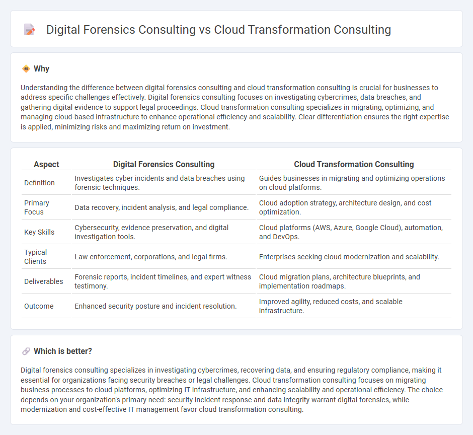 Digital Forensics Consulting vs Cloud Transformation Consulting in Consulting