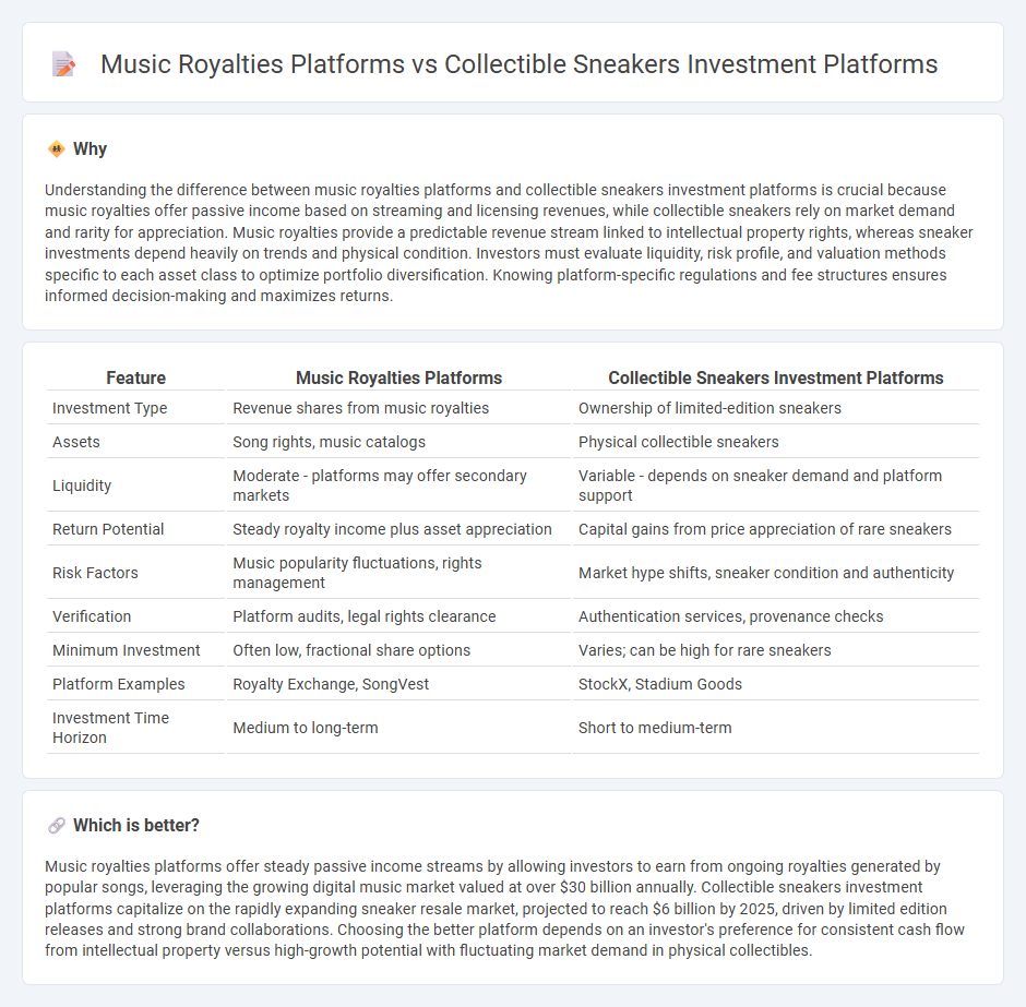 Music Royalties Platforms vs Collectible Sneakers Investment Platforms in Investment