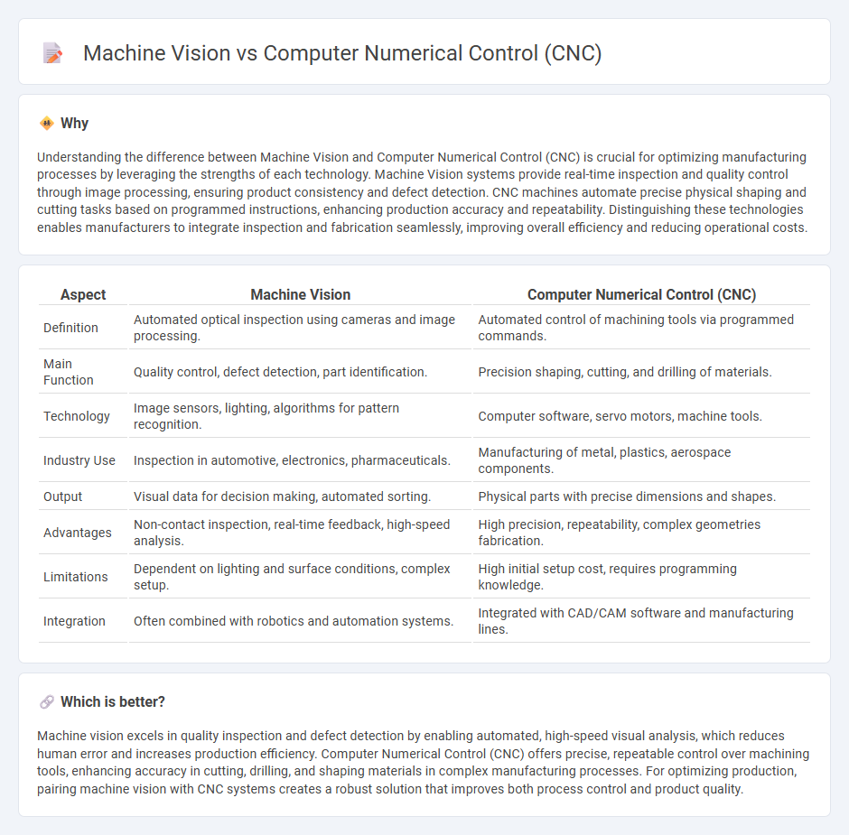 Machine Vision vs Computer Numerical Control (Cnc) in Manufacturing