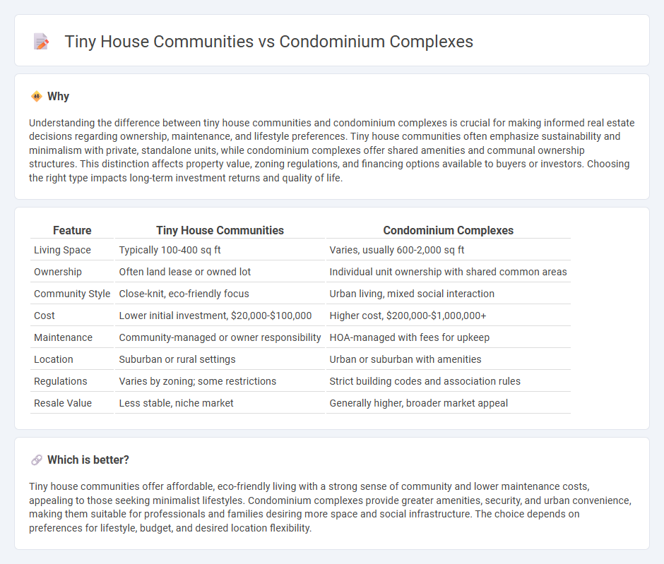 Tiny House Communities vs Condominium Complexes in Real Estate