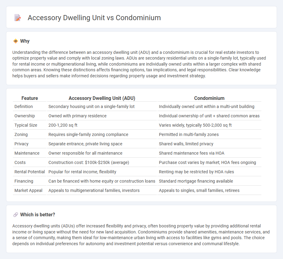 Accessory Dwelling Unit vs Condominium in Real Estate