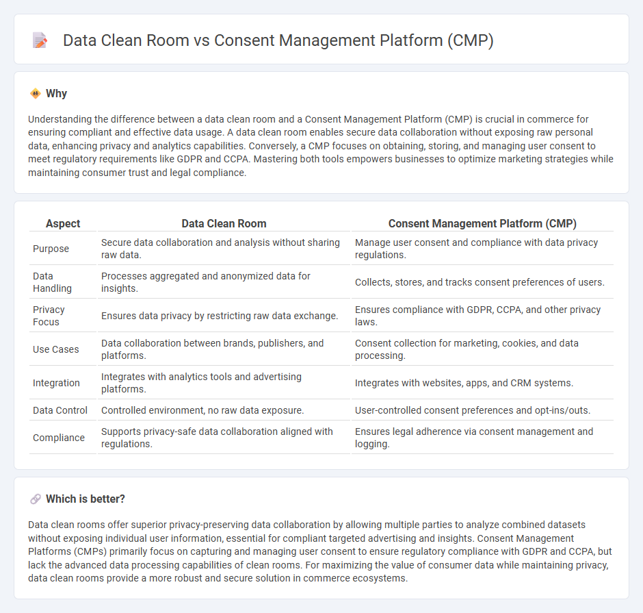 Data Clean Room vs Consent Management Platform (Cmp) in Commerce