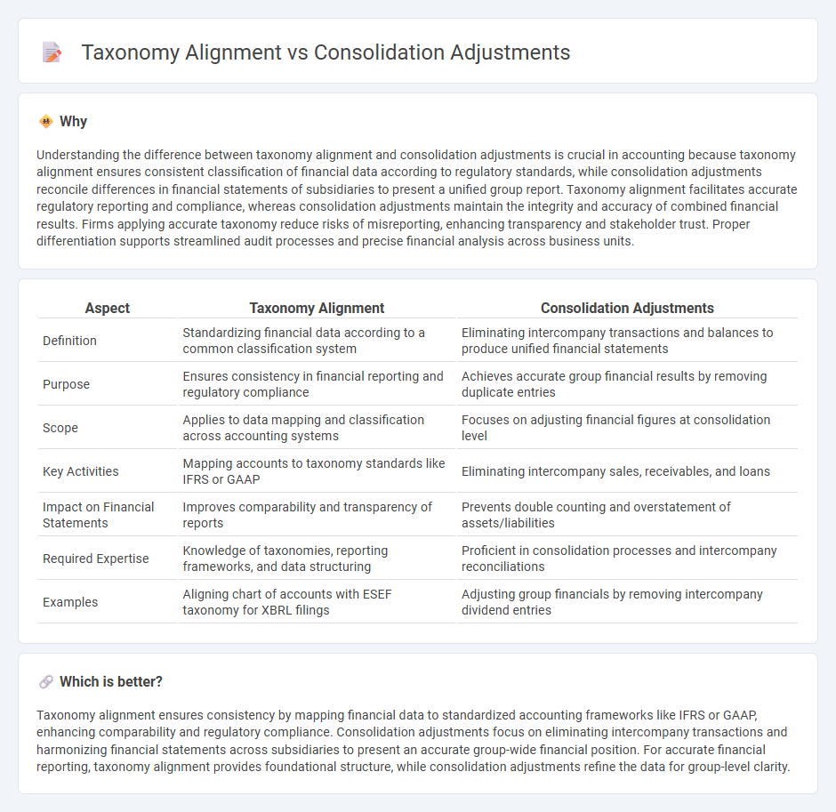 Taxonomy Alignment vs Consolidation Adjustments in Accounting