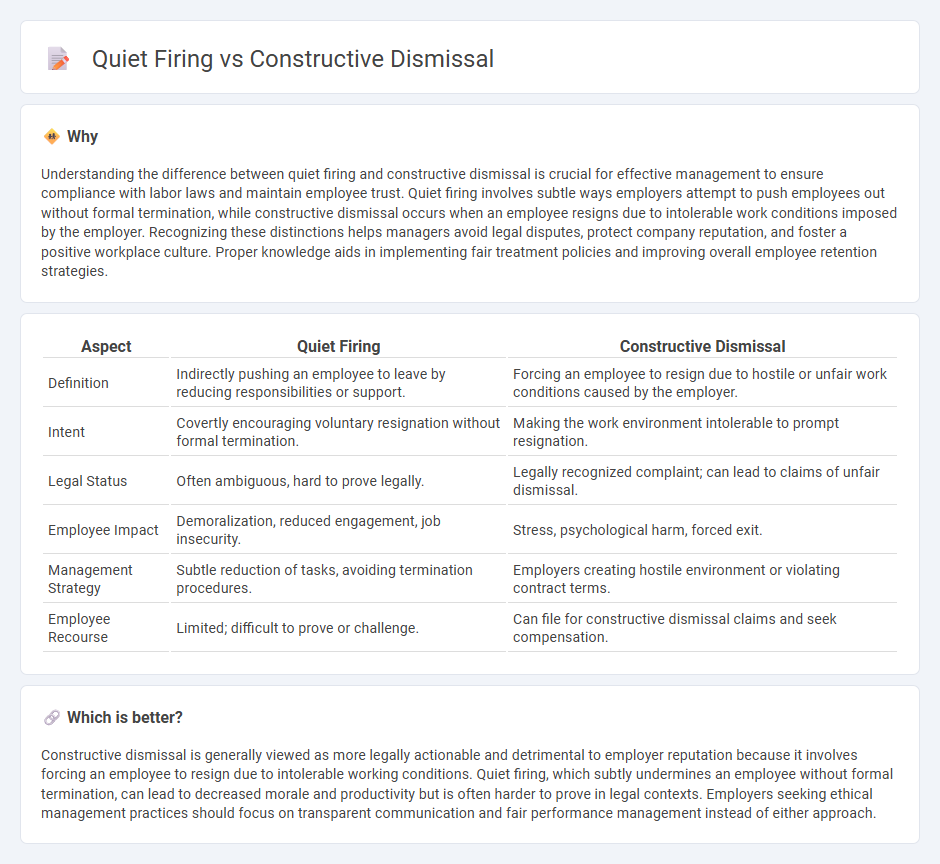 Quiet Firing vs Constructive Dismissal in Management
