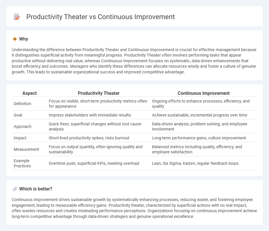Productivity Theater vs Continuous Improvement in Management