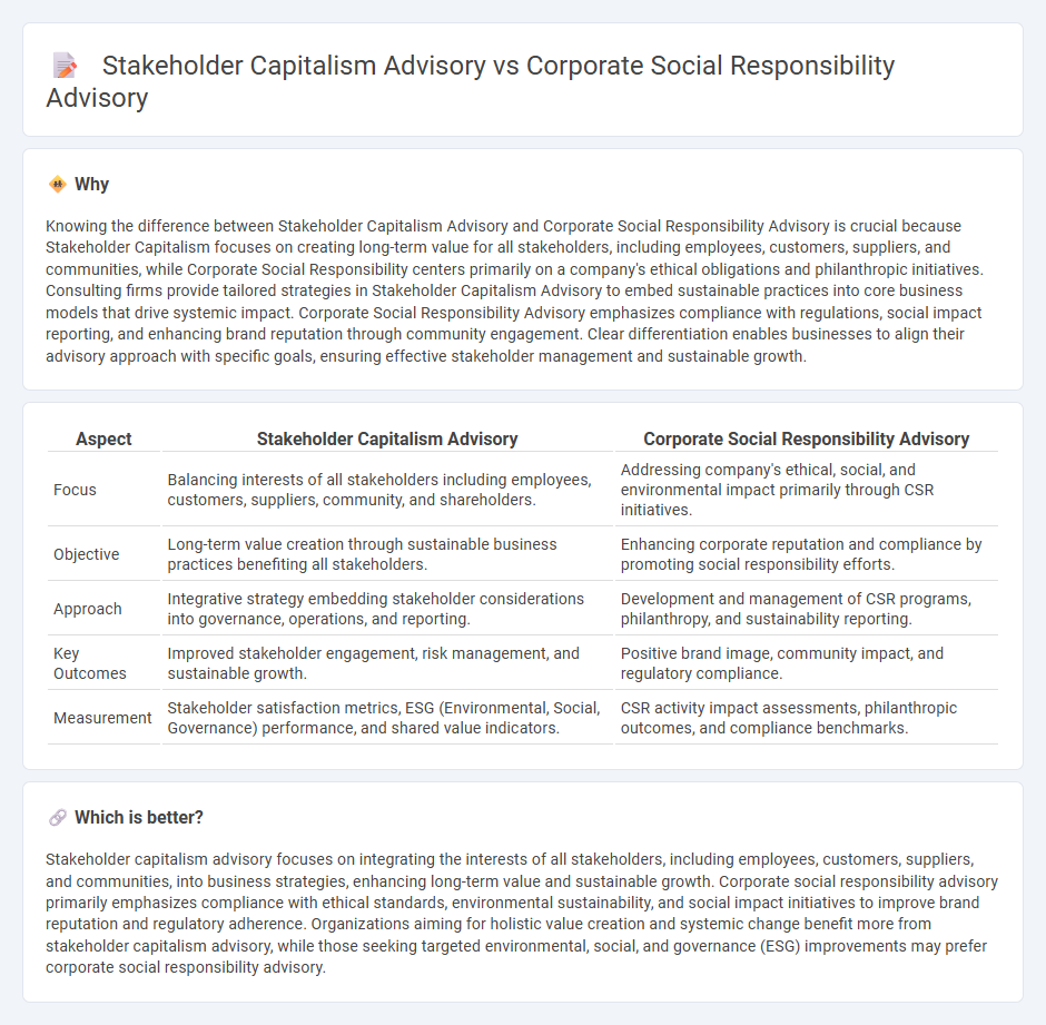 Stakeholder Capitalism Advisory vs Corporate Social Responsibility Advisory in Consulting
