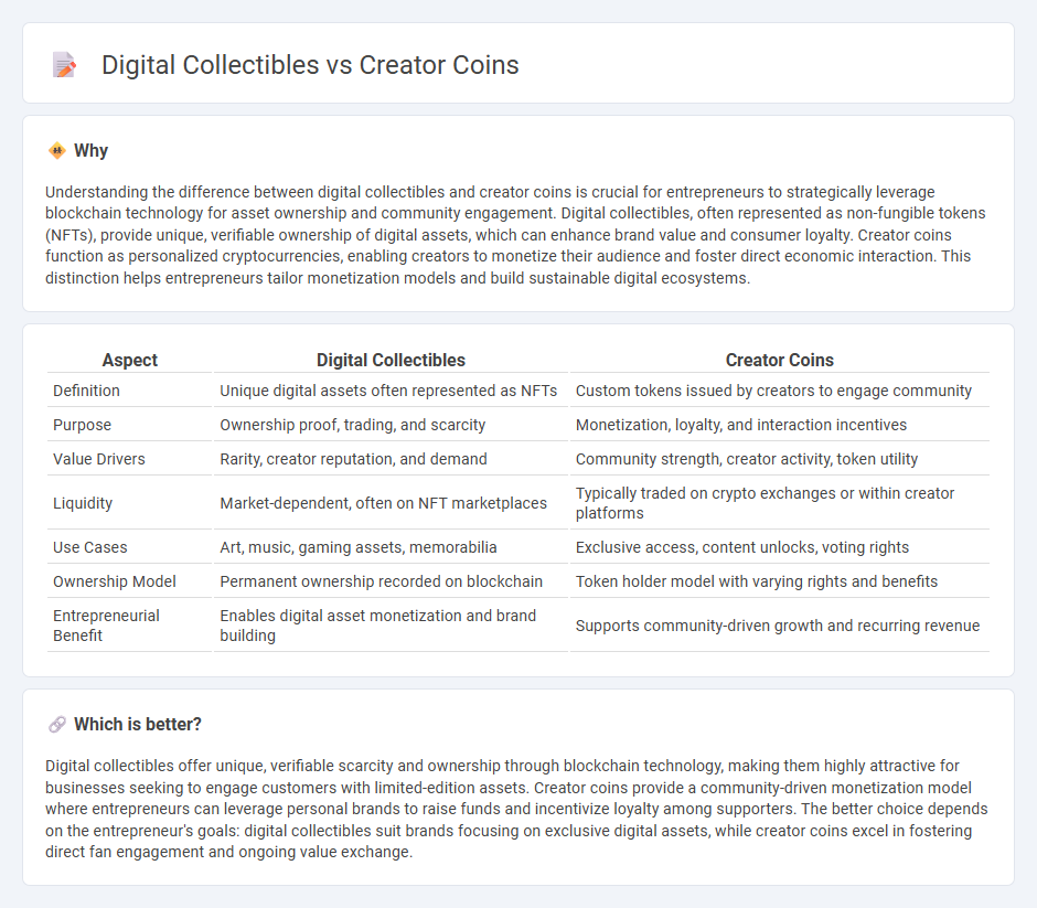 Digital Collectibles vs Creator Coins in Entrepreneurship