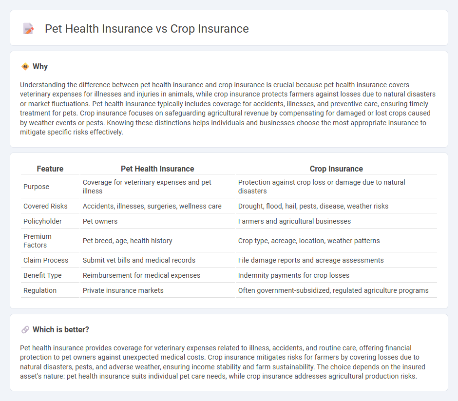 Pet Health Insurance vs Crop Insurance in Insurance