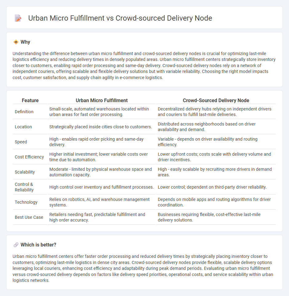 Urban Micro Fulfillment vs Crowd-Sourced Delivery Node in Logistics