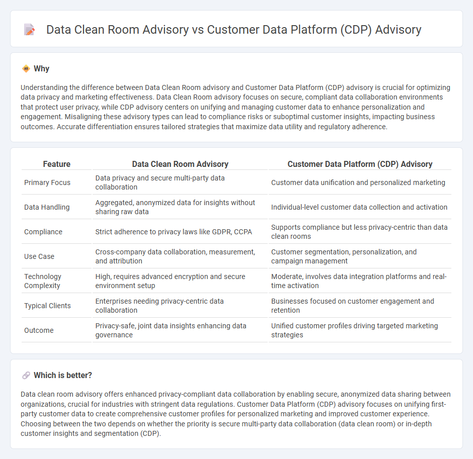 Data Clean Room Advisory vs Customer Data Platform (Cdp) Advisory in Consulting