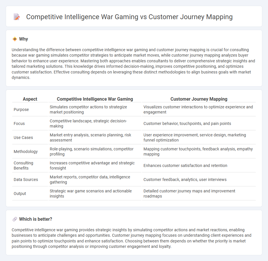 Competitive Intelligence War Gaming vs Customer Journey Mapping in Consulting