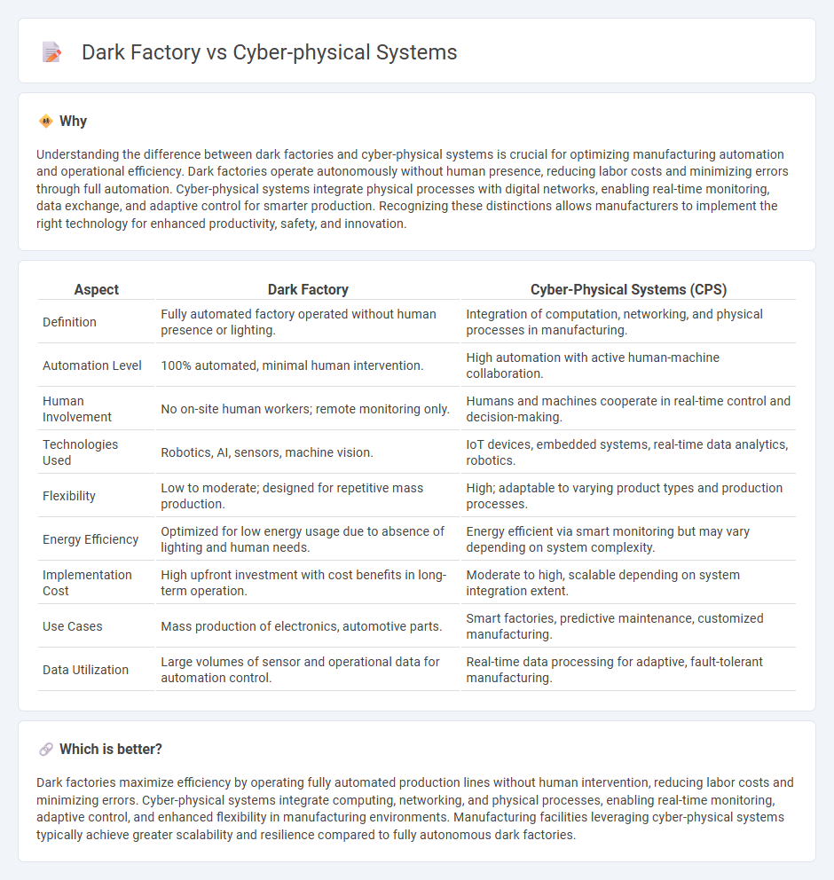Dark Factory vs Cyber-Physical Systems in Manufacturing