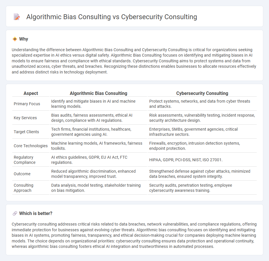 Algorithmic Bias Consulting vs Cybersecurity Consulting in Consulting