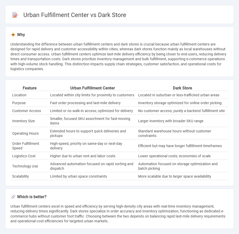 Urban Fulfillment Center vs Dark Store in Logistics