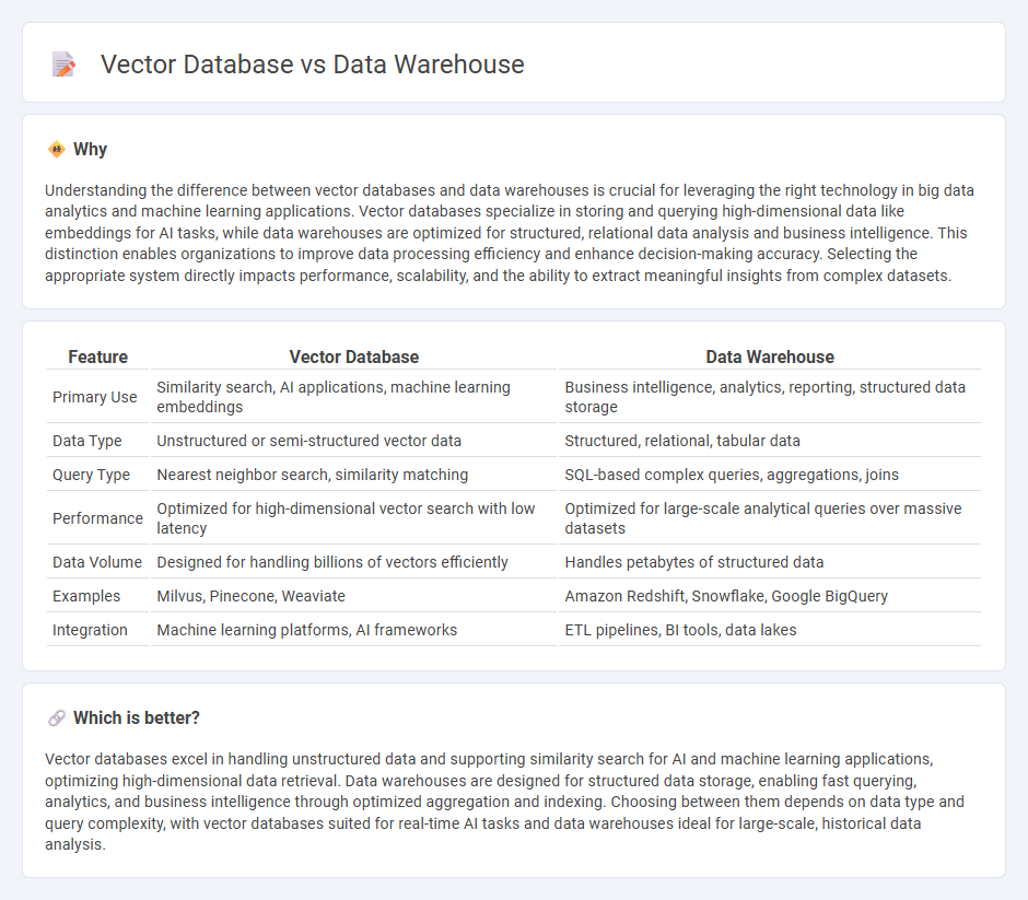 Vector Database vs Data Warehouse in Technology