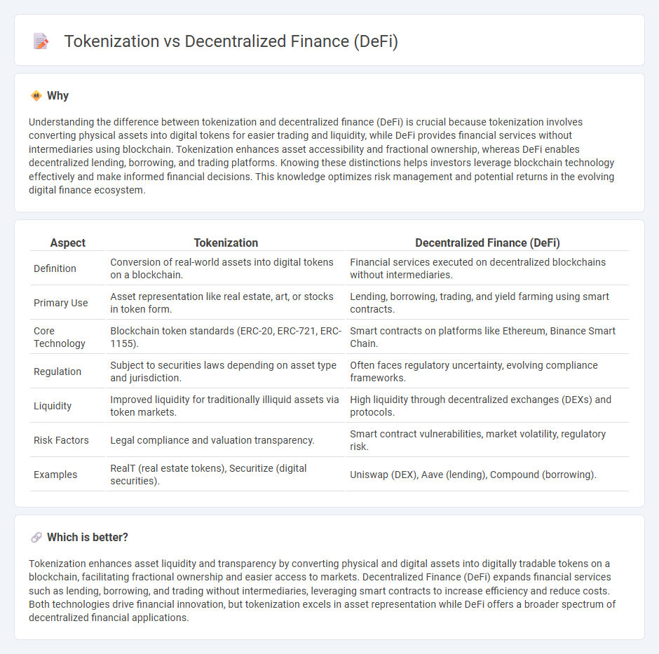 Tokenization vs Decentralized Finance (Defi) in Finance