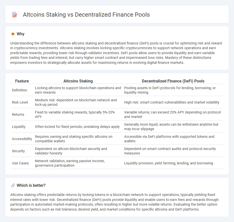Altcoins Staking vs Decentralized Finance Pools in Finance