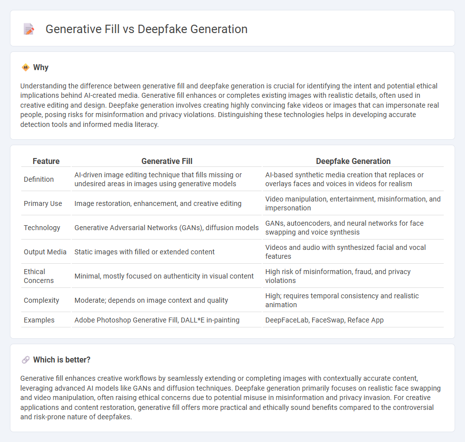Generative Fill vs Deepfake Generation in Technology